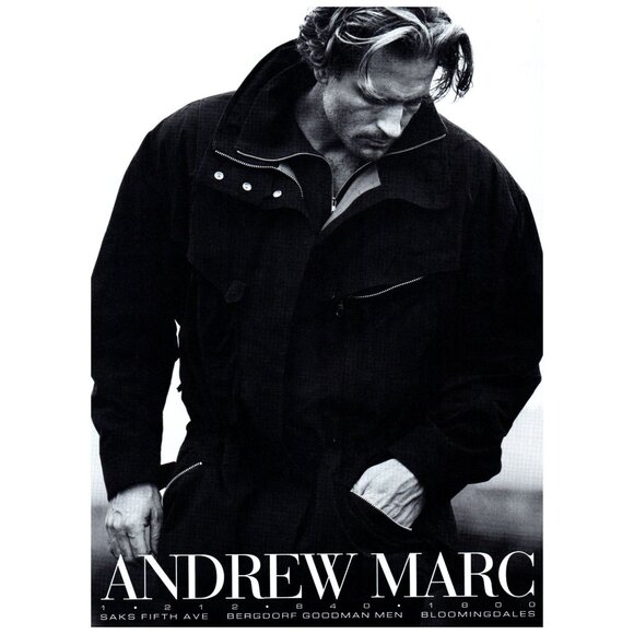 1993 Andrew Marc Clothing Vintage Print Ad Coat Outerwear 90s Fashion Wall Art - Picture 1 of 2